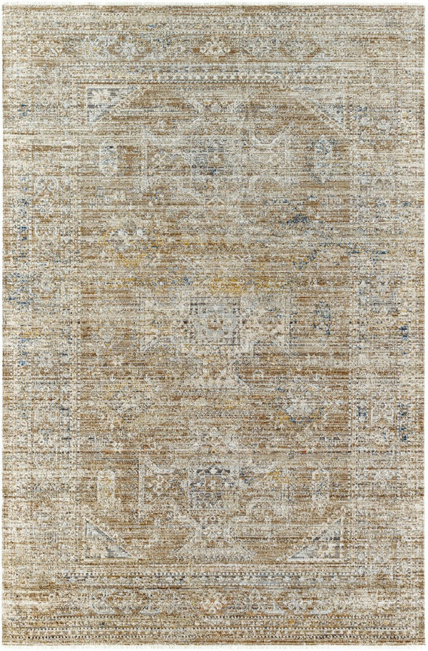 Livabliss Margaret Fringe Trim Flatweave Polyester Area Rug for Indoor Outdoor High Traffic Rooms Dark Brown, Tau 5'3" x 7'10" BOMG2302-53710