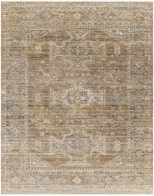Livabliss Margaret Fringe Trim Flatweave Polyester Area Rug for Indoor Outdoor High Traffic Rooms Dark Brown, Tau 7'10" x 10' BOMG2302-71010
