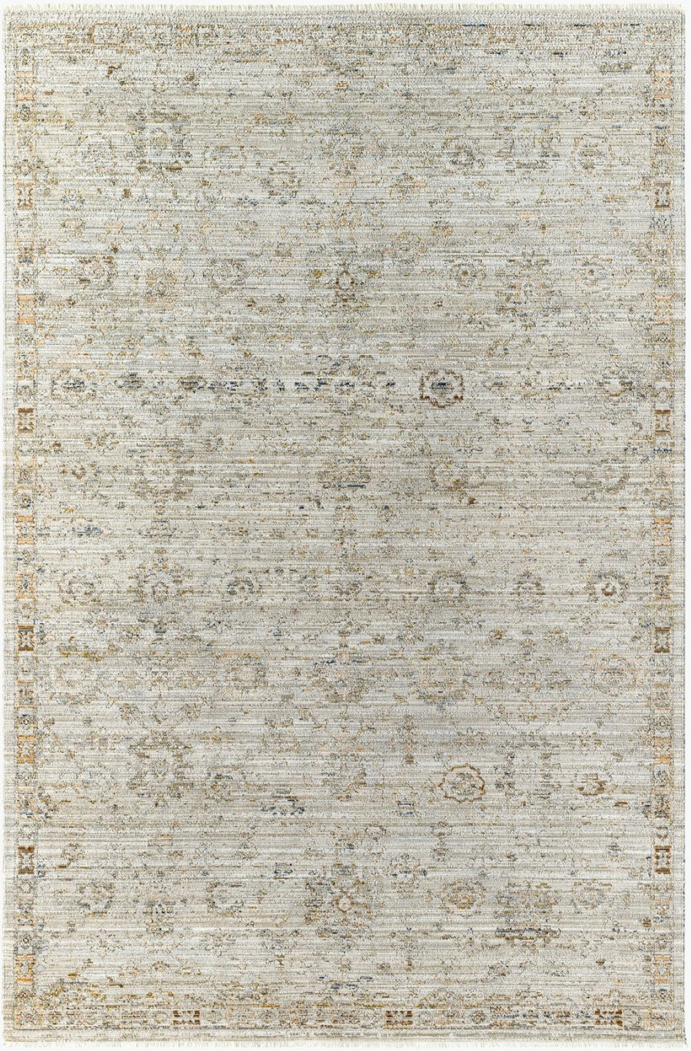Livabliss Margaret Flatweave Polyester Area Rug with Fringe for Living Room Patio or Sunroom Taupe, Gray 9' x 13'1" BOMG2303-9131