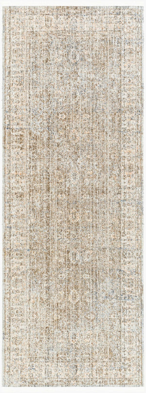Livabliss Margaret Flatweave Polyester Runner Rug with Fringe for Hallway Entryway or Patio Dark Brown, Gra 2'7" x 7'3" BOMG2304-2773
