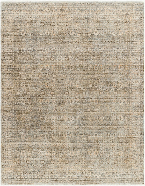Livabliss Margaret Flatweave Polyester Runner Rug with Fringe for Hallway Entryway or Patio Dark Brown, Gra 7'10" x 10' BOMG2304-71010