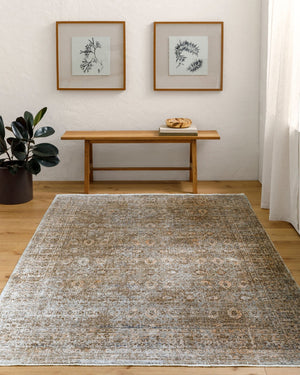 Livabliss Margaret Flatweave Polyester Runner Rug with Fringe for Hallway Entryway or Patio Dark Brown, Gra 9' x 13'1" BOMG2304-9131