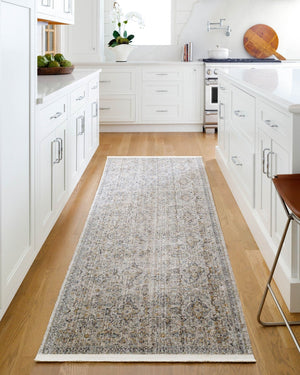 Livabliss Margaret Fringe-trim Polyester Runner Rug for Entryway Hallway or Covered Patio Use Charcoal, Taupe 9' x 13'1" BOMG2306-9131
