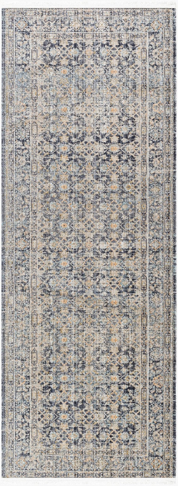 Livabliss Margaret Fringe Runner Rug Polyester Woven Hallway Entryway Indoor Outdoor Accent Taupe, Black 2'7" x 7'3" BOMG2308-2773