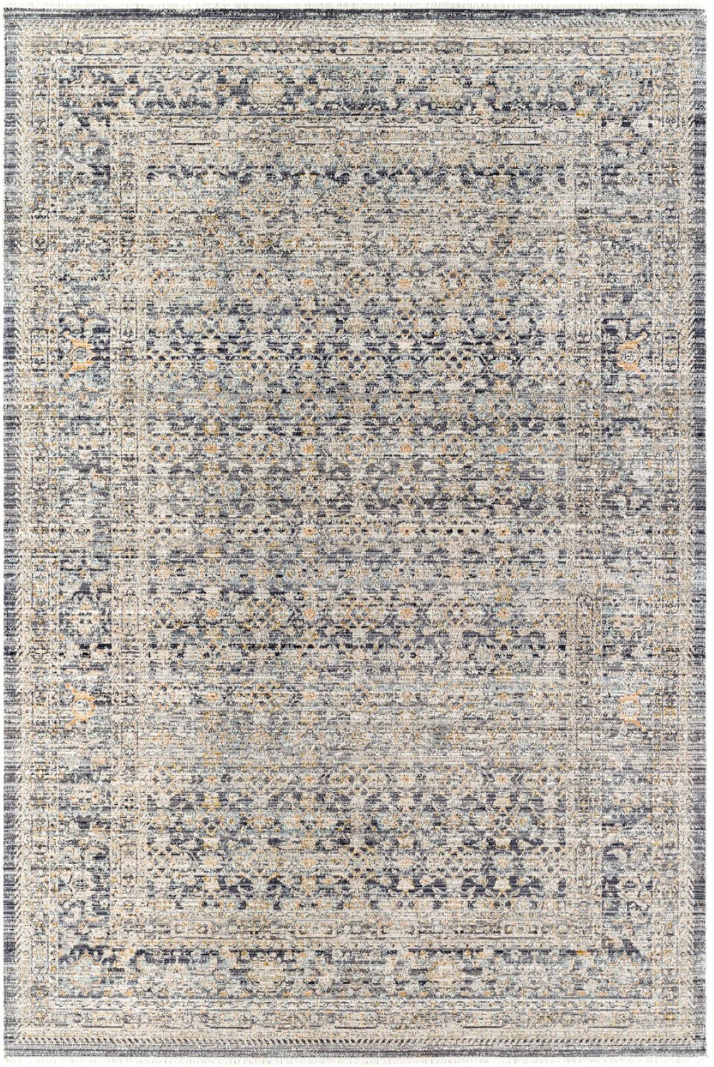 Livabliss Margaret Fringe Runner Rug Polyester Woven Hallway Entryway Indoor Outdoor Accent Taupe, Black 5'3" x 7'10" BOMG2308-53710