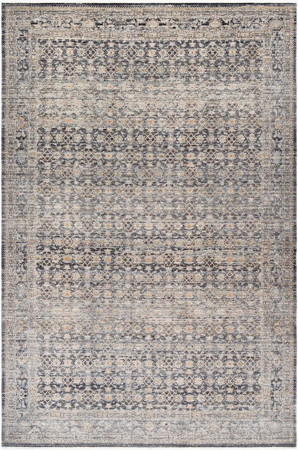 Livabliss Margaret Fringe Runner Rug Polyester Woven Hallway Entryway Indoor Outdoor Accent Taupe, Black 9' x 13'1" BOMG2308-9131