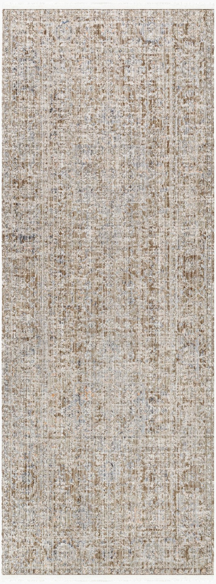 Livabliss Margaret Flatweave Runner Turkish Woven Polyester Rug for Hallways and Entryways Taupe, Dark Bro 2'7" x 7'3" BOMG2310-2773