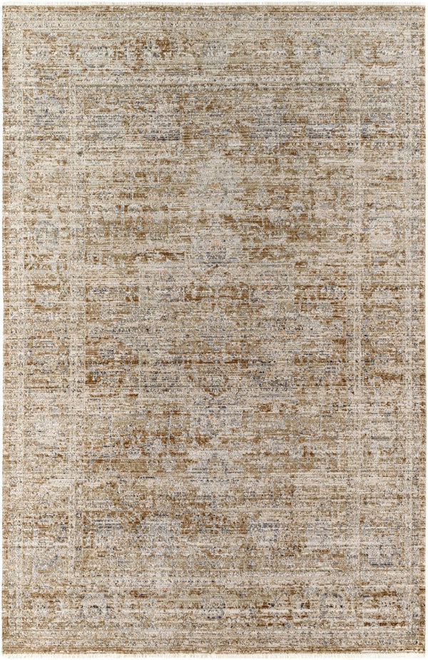 Livabliss Margaret Flatweave Runner Turkish Woven Polyester Rug for Hallways and Entryways Taupe, Dark Bro 5'3" x 7'10" BOMG2310-53710