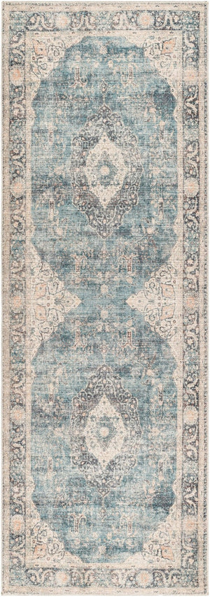 Livabliss Marlene Large Polyester Area Rug with Subtle Sheen for Elegant Living Spaces Ice Blue, Blue 2'7" x 7'3" BOMN2300-2773