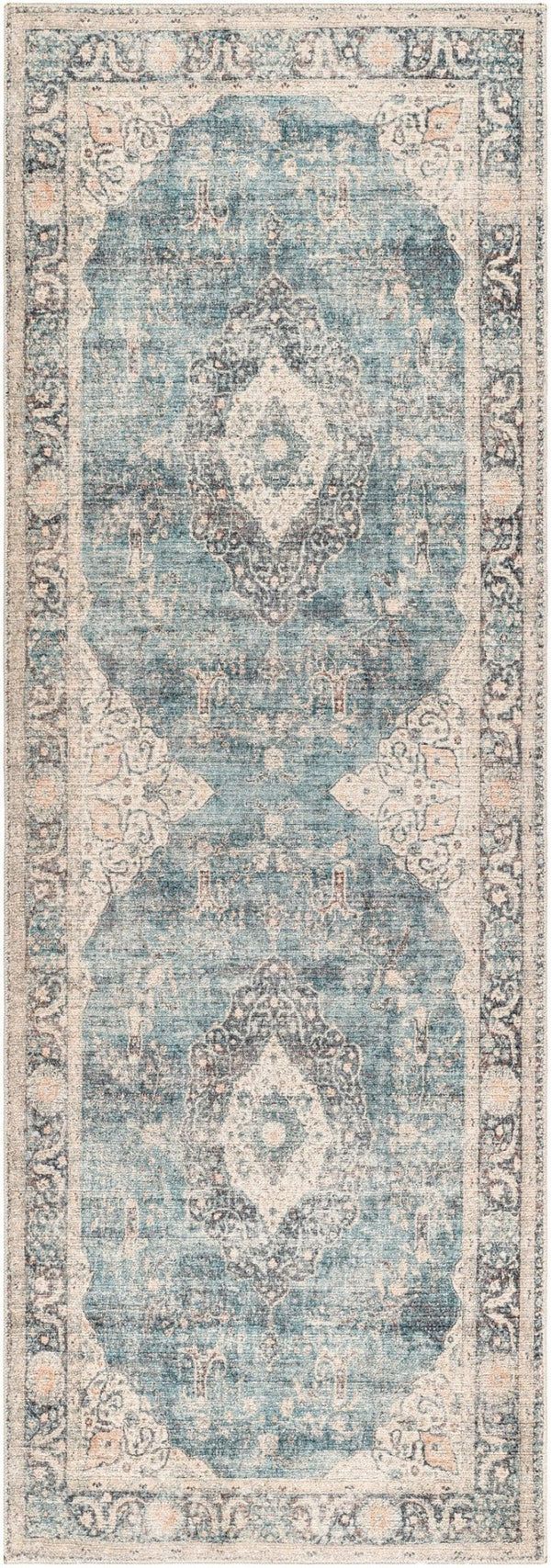Livabliss Marlene Large Polyester Area Rug with Subtle Sheen for Elegant Living Spaces Ice Blue, Blue 2'7" x 7'3" BOMN2300-2773