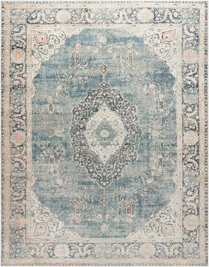 Livabliss Marlene Large Polyester Area Rug with Subtle Sheen for Elegant Living Spaces Ice Blue, Blue 7'9" x 10' BOMN2300-71010