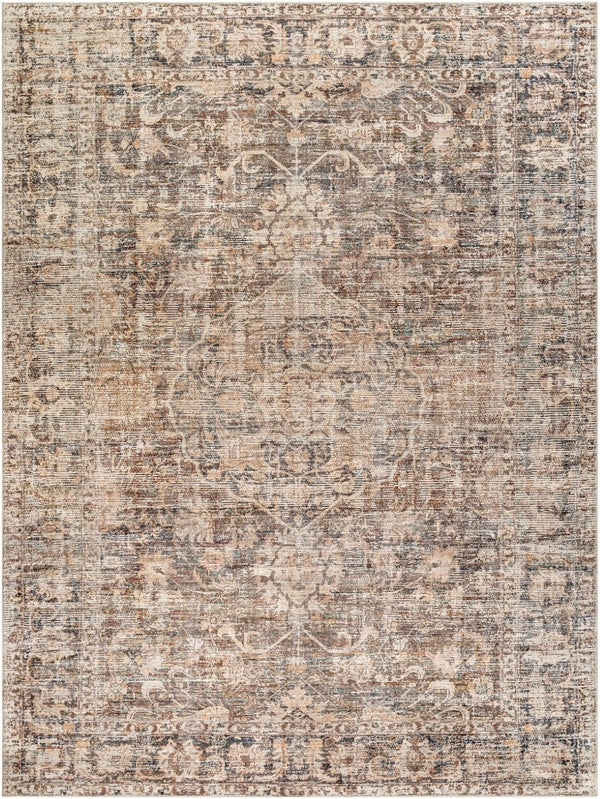Livabliss Marlene Classic Patterned Polyester Area Rug for Living Room and Open Spaces Dark Brown, Bei 9'1" x 12' BOMN2301-9212