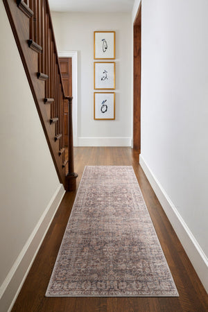 Livabliss Marlene Classic Patterned Polyester Area Rug for Living Room and Open Spaces Dark Brown, Bei 2'7" x 7'3" BOMN2301-2773