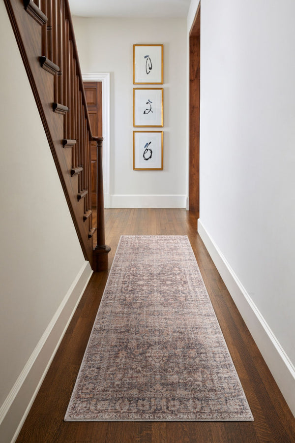 Livabliss Marlene Classic Patterned Polyester Area Rug for Living Room and Open Spaces Dark Brown, Bei 2'7" x 7'3" BOMN2301-2773