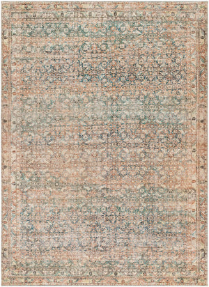 Livabliss Marlene Large Format Polyester Area Rug for Living and Dining Rooms Turkish Woven Emerald, Seafoa 3'10" x 5'7" BOMN2302-31157