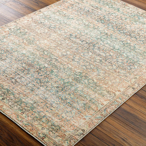 Livabliss Marlene Large Format Polyester Area Rug for Living and Dining Rooms Turkish Woven Emerald, Seafoa 6'6" x 9' BOMN2302-679