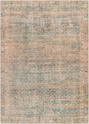 Livabliss Marlene Large Format Polyester Area Rug for Living and Dining Rooms Turkish Woven Emerald, Seafoa 6'6" x 9' BOMN2302-679
