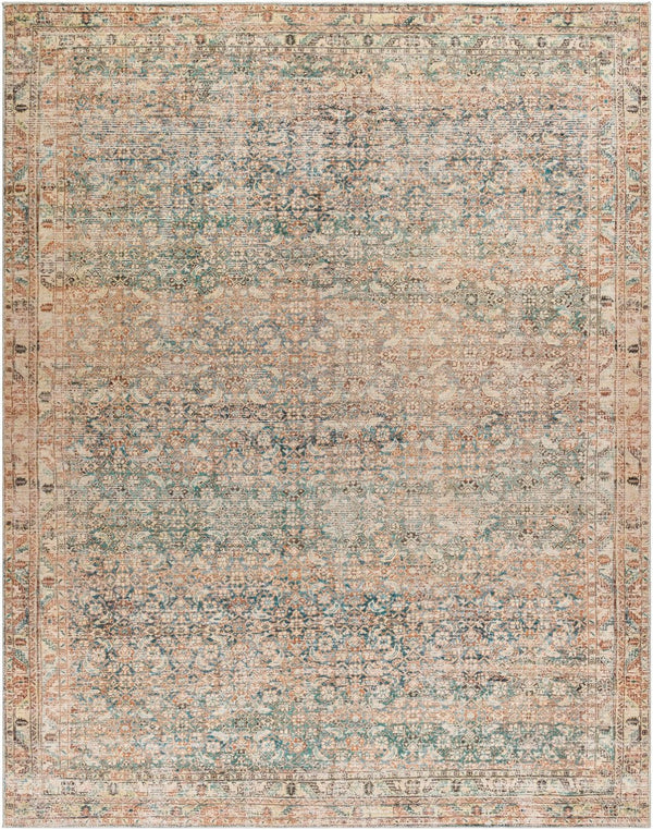 Livabliss Marlene Large Format Polyester Area Rug for Living and Dining Rooms Turkish Woven Emerald, Seafoa 7'9" x 10' BOMN2302-71010
