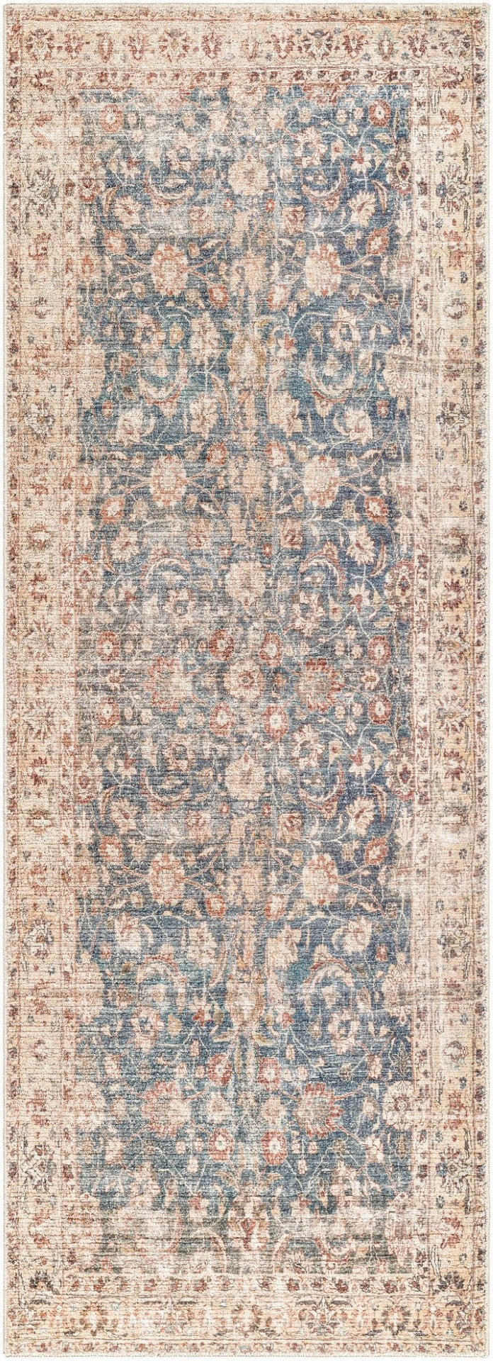 Livabliss Marlene Turkish Machine Woven Polyester Area Rug for Large Living Dining Spaces Ink Blue, Ivory 9'11" x 14' BOMN2303-1014