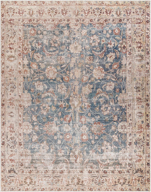 Livabliss Marlene Turkish Machine Woven Polyester Area Rug for Large Living Dining Spaces Ink Blue, Ivory 9'11" x 14' BOMN2303-1014