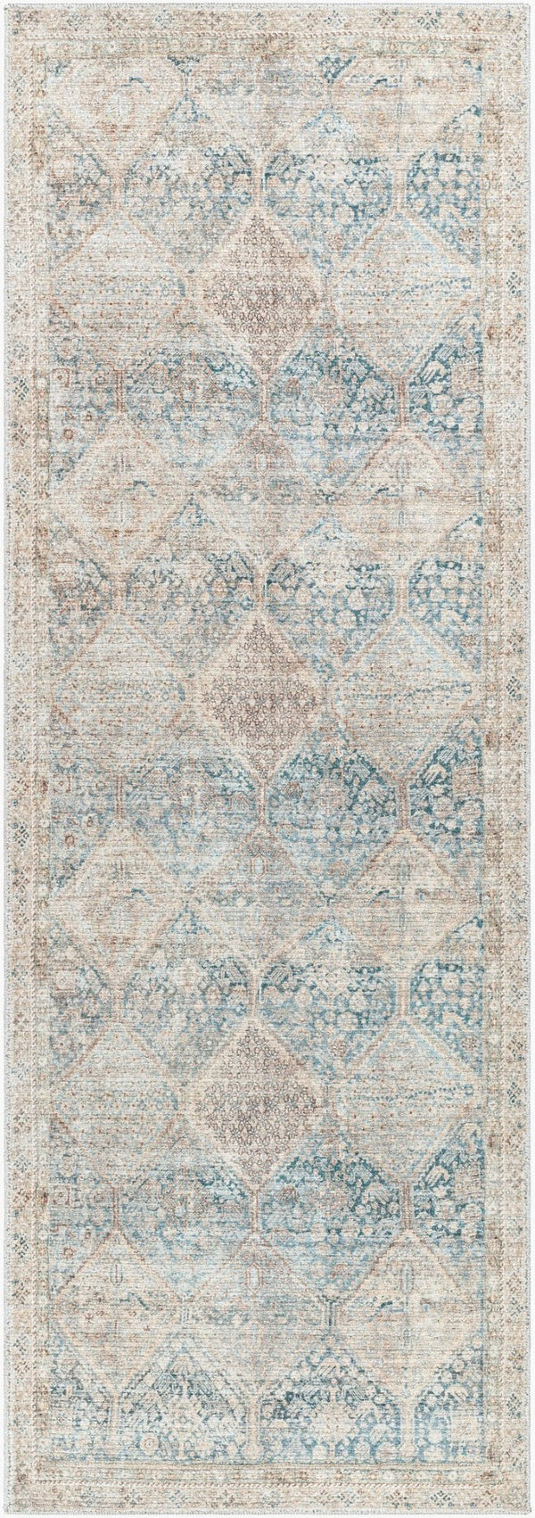 Livabliss Marlene Machine Woven Geometric Area Rug for Contemporary Living and Dining Spaces Emerald, Seafoa 2'7" x 7'3" BOMN2304-2773