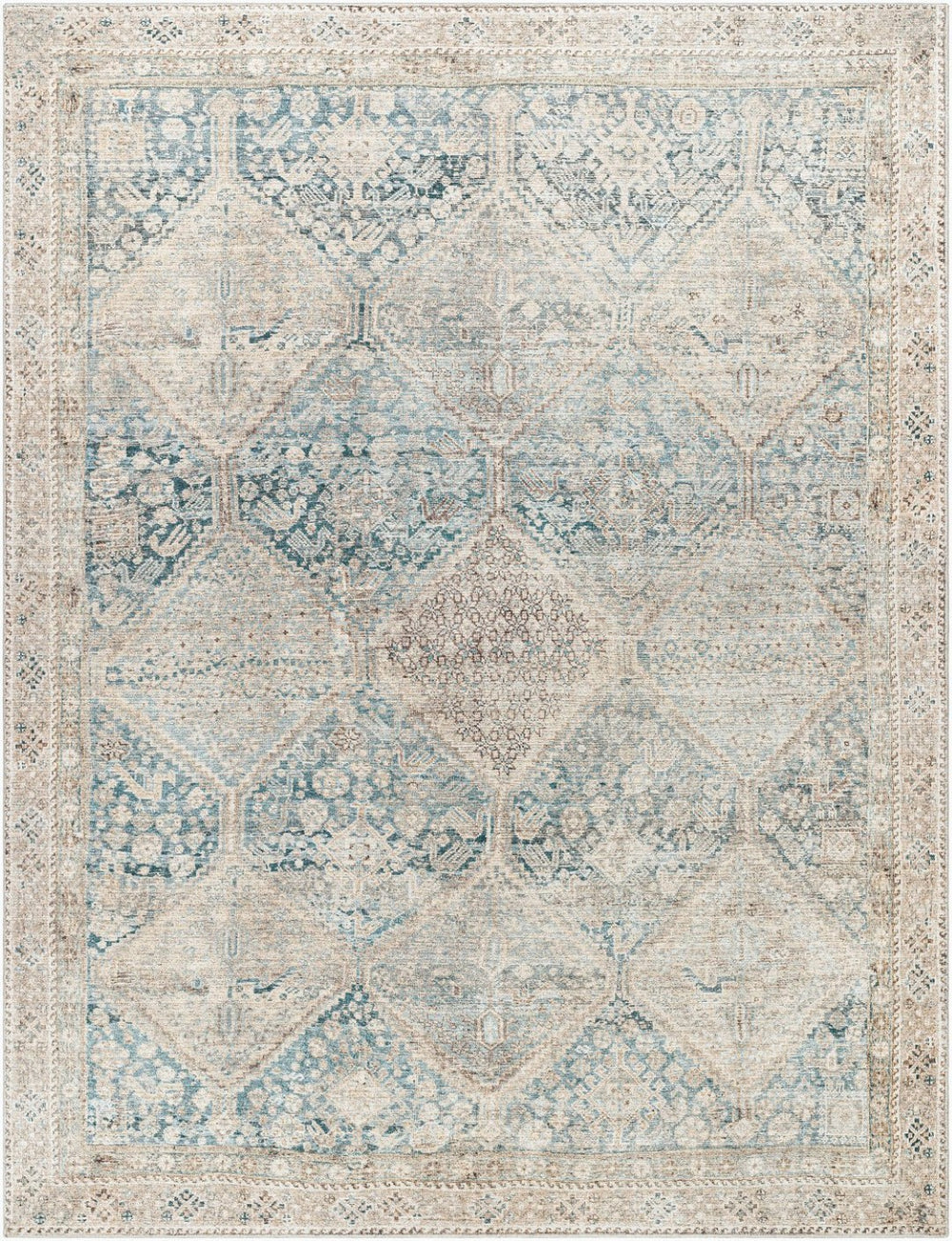 Livabliss Marlene Machine Woven Geometric Area Rug for Contemporary Living and Dining Spaces Emerald, Seafoa 5'2" x 7' BOMN2304-537