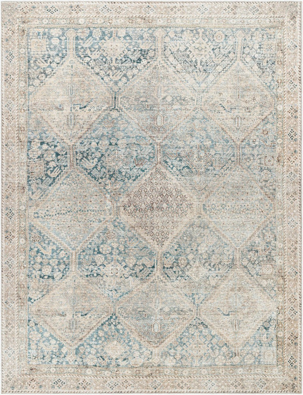 Livabliss Marlene Machine Woven Geometric Area Rug for Contemporary Living and Dining Spaces Emerald, Seafoa 5'2" x 7' BOMN2304-537