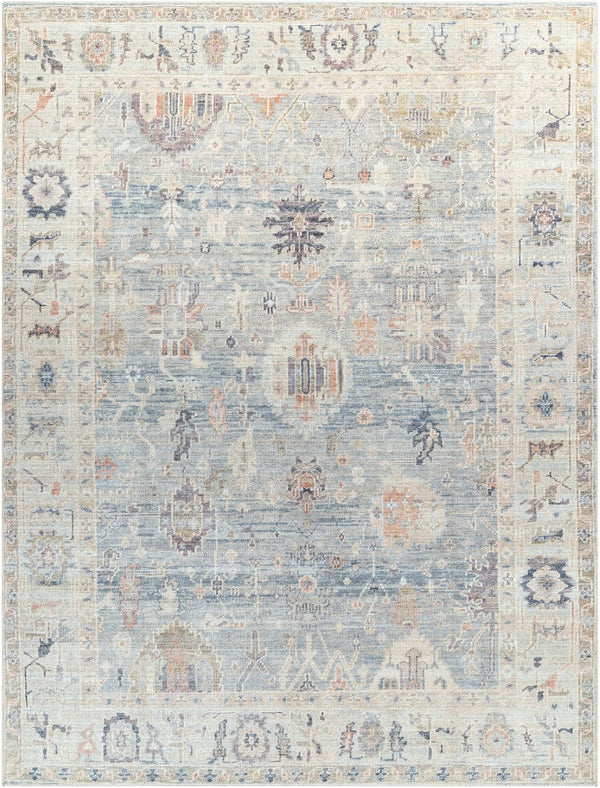Livabliss Marlene Traditional Turkish Machine Woven Polyester Area Rug for Large Living Spaces Pale Blue, Dust 7'9" x 10' BOMN2306-71010