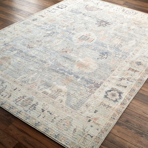 Livabliss Marlene Traditional Turkish Machine Woven Polyester Area Rug for Large Living Spaces Pale Blue, Dust 6'6" x 9' BOMN2306-679