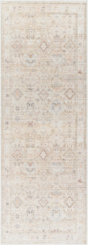 Livabliss Marlene Traditional Medallion Polyester Area Rug for Elegant Living and Dining Rooms Ivory, Cream 2'7" x 7'3" BOMN2308-2773