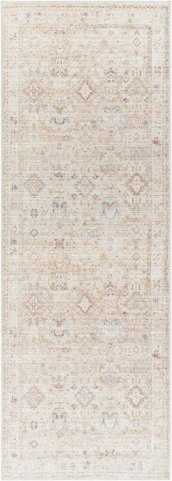 Livabliss Marlene Traditional Medallion Polyester Area Rug for Elegant Living and Dining Rooms Ivory, Cream 2'7" x 7'3" BOMN2308-2773