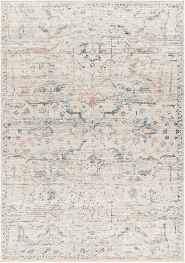 Livabliss Marlene Machine Woven Polyester Area Rug Geometric Pattern for Large Living Spaces Cream, Pale Blu 9'11" x 14' BOMN2309-1014