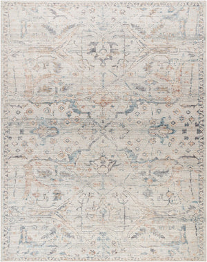 Livabliss Marlene Machine Woven Polyester Area Rug Geometric Pattern for Large Living Spaces Cream, Pale Blu 7'9" x 10' BOMN2309-71010