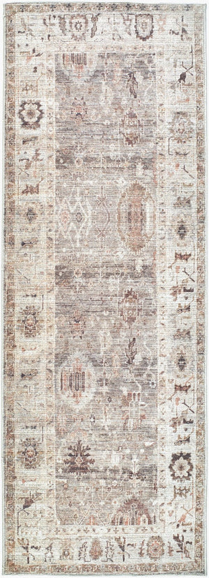 Livabliss Marlene Machine Woven Polyester Area Rug with Traditional Turkish Pattern for Large Rooms Light Brown, Iv 2'7" x 7'3" BOMN2311-2773