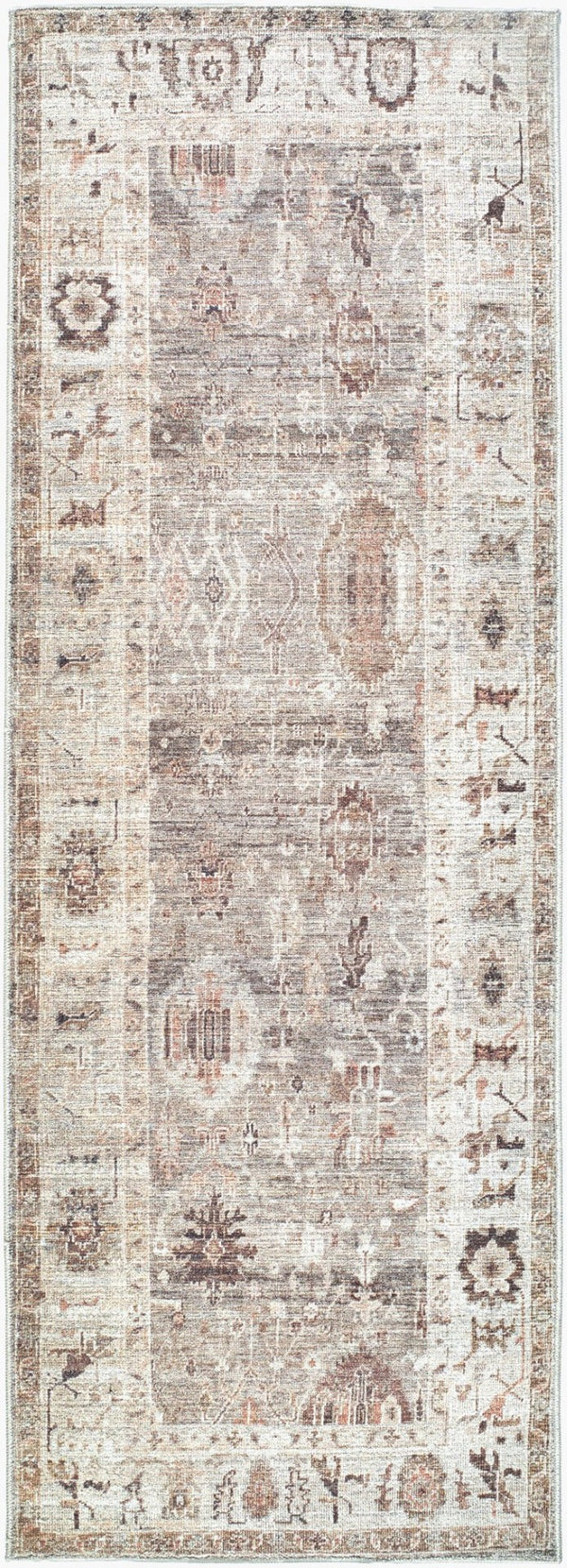Livabliss Marlene Machine Woven Polyester Area Rug with Traditional Turkish Pattern for Large Rooms Light Brown, Iv 2'7" x 7'3" BOMN2311-2773