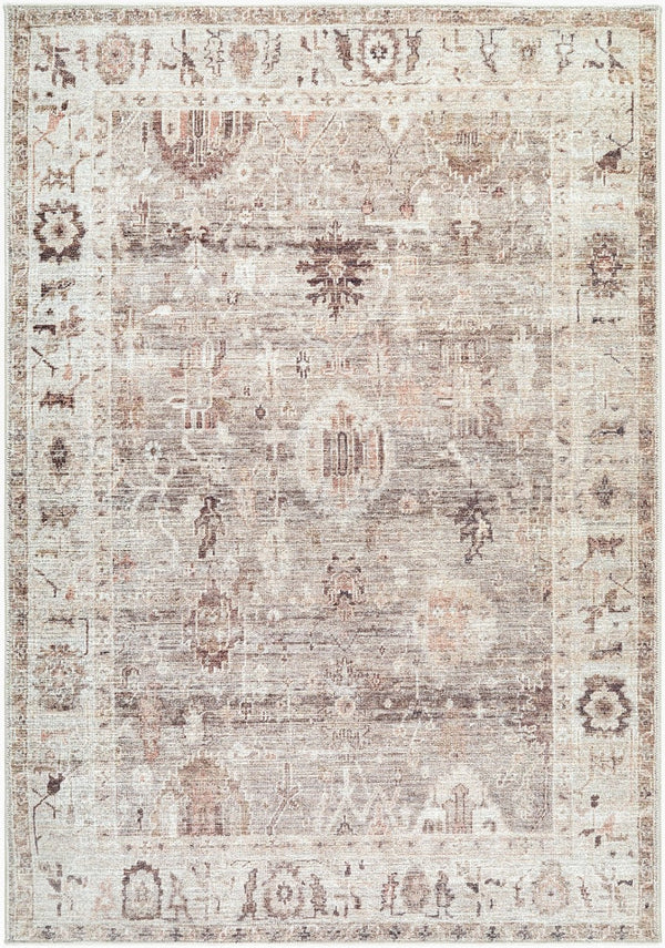 Livabliss Marlene Machine Woven Polyester Area Rug with Traditional Turkish Pattern for Large Rooms Light Brown, Iv 3'10" x 5'7" BOMN2311-31157