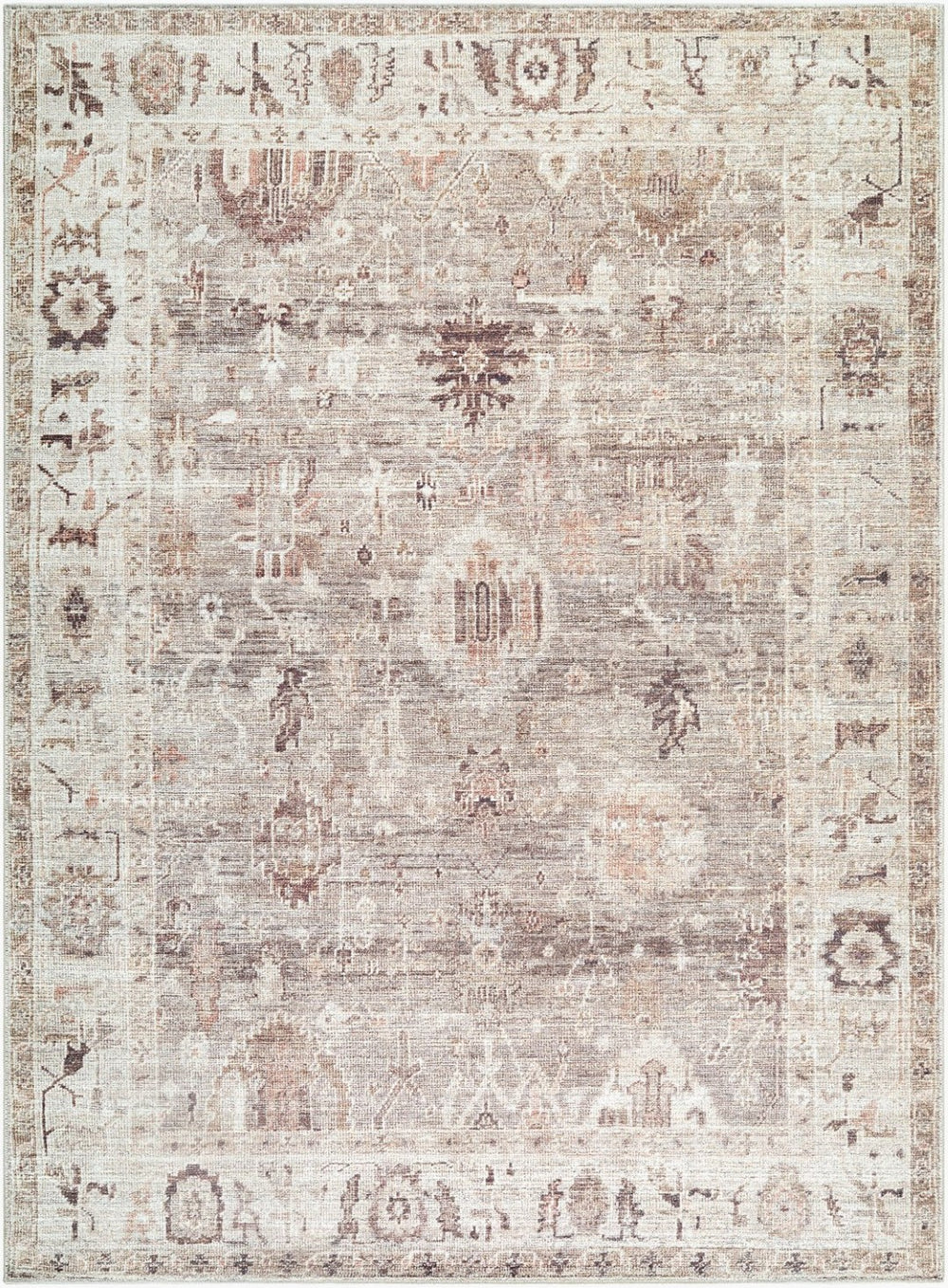 Livabliss Marlene Machine Woven Polyester Area Rug with Traditional Turkish Pattern for Large Rooms Light Brown, Iv 9'1" x 12' BOMN2311-9212