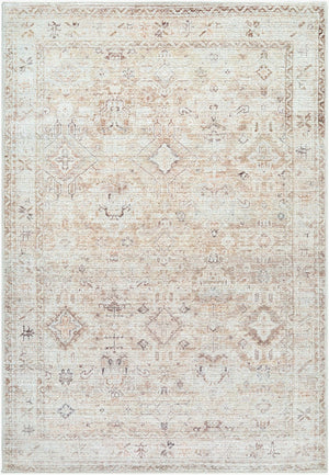 Livabliss Marlene Persian Medallion Polyester Area Rug for Large Living and Dining Spaces Cream, Tan 3'10" x 5'7" BOMN2312-31157