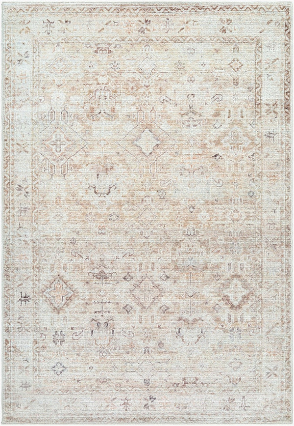 Livabliss Marlene Persian Medallion Polyester Area Rug for Large Living and Dining Spaces Cream, Tan 3'10" x 5'7" BOMN2312-31157