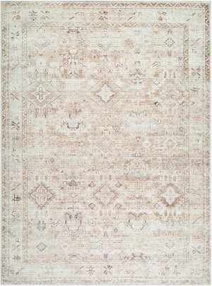 Livabliss Marlene Persian Medallion Polyester Area Rug for Large Living and Dining Spaces Cream, Tan 5'2" x 7' BOMN2312-537
