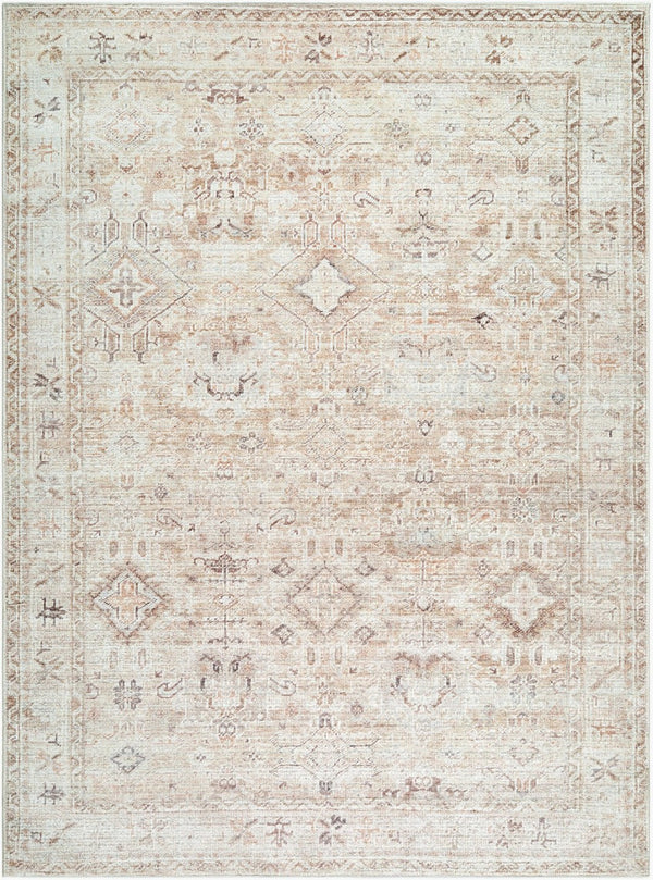 Livabliss Marlene Persian Medallion Polyester Area Rug for Large Living and Dining Spaces Cream, Tan 5'2" x 7' BOMN2312-537