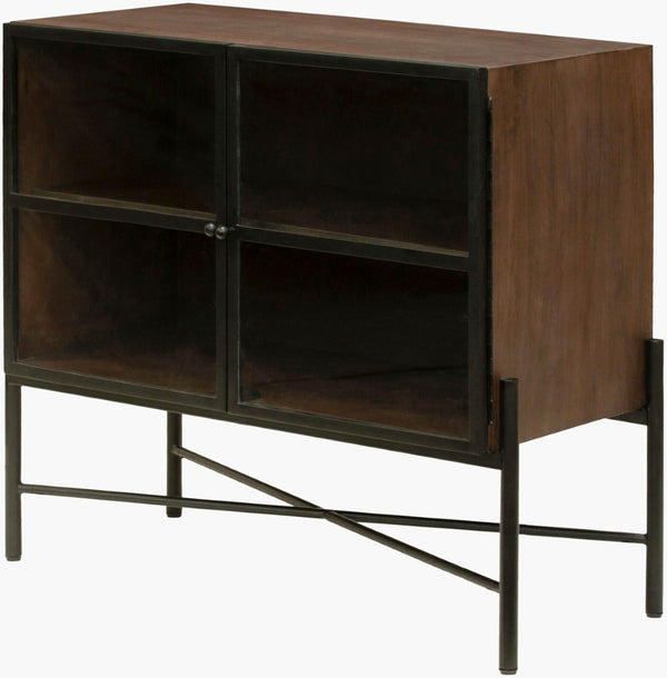 Livabliss Mariposa Mango Wood and Iron Accent Cabinet Handcrafted Mixed Material Modern Design BOMP001-323616