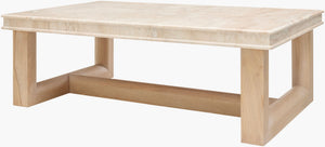 Surya Mayson Marble Top Oak Base Coffee Table Handcrafted Stone and Wood Living Room BOMS002-185030