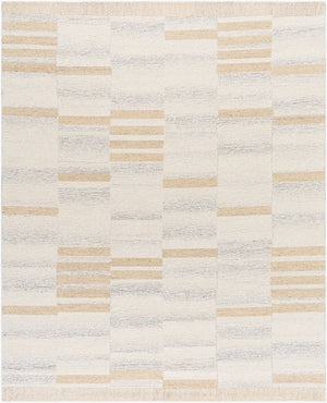 Livabliss Max Handcrafted Wool Rug Moroccan Stripe Desert Neutral Tones for Living Room Decor Ivory, Cream 8' x 10' BOMX2300-810
