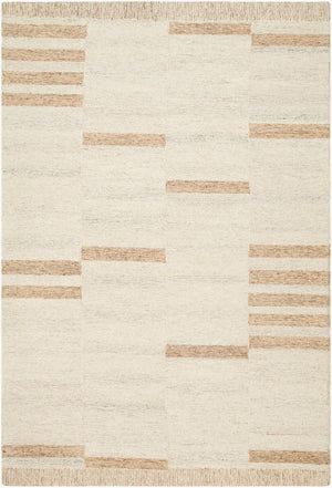 Livabliss Max Wool Hand Tufted Moroccan Striped Accent Rug Plush Artisan Crafted Neutral Decor Ivory, Light Be 5' x 7'6" BOMX2301-576