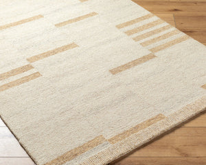 Livabliss Max Wool Hand Tufted Moroccan Striped Accent Rug Plush Artisan Crafted Neutral Decor Ivory, Light Be 8' x 10' BOMX2301-810