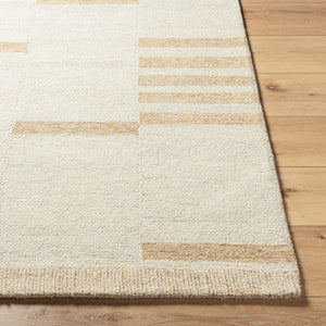 Livabliss Max Wool Hand Tufted Moroccan Striped Accent Rug Plush Artisan Crafted Neutral Decor Ivory, Light Be 8' x 10' BOMX2301-810