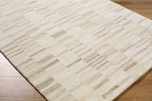 Livabliss Max Handcrafted Wool Accent Rug Mid-century Modern Flat Weave for Entryways and Cozy Spaces Tan, Medium Bro 8'10" x 12' BOMX2302-81012