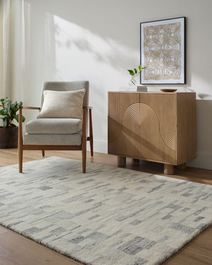 Livabliss Max Hand-tufted Wool Flatweave Rug with Mid-century Modern Pattern for Entryways Ivory, Charcoal 2' x 3' BOMX2303-23