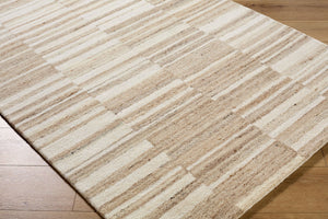 Livabliss Max Handmade Wool Flatweave Accent Rug for Entryways and Mid-century Modern Interiors Taupe, Cream 2' x 3' BOMX2304-23